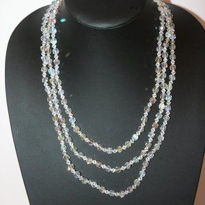 68" Opera Length Rainbow Aurora Crystal -like Beaded Necklace Item #7